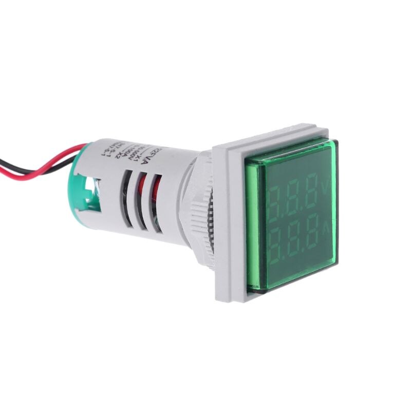 Square LED Digital Dual Display Voltmeter &amp; Ammeter Voltage Gauge Current Meter AC 60-500V 0-100A