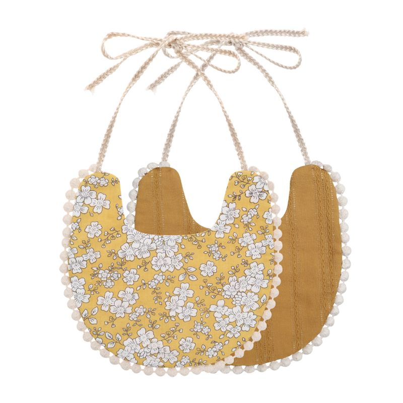 87HD Baby Kwastje Speeksel Handdoek Bloemen Vintage Double Side Bib Jongens Meisjes Bandana