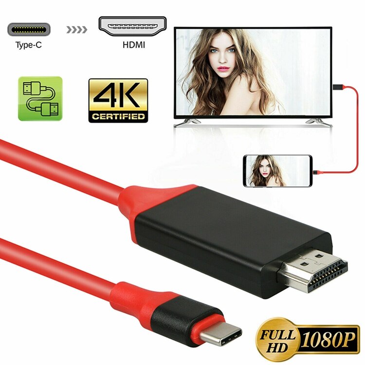 Usb 3.1 Type C Naar Hdmi 1080P Adapter Kabel 2M Type C Naar Hdmi Kabel Voor Macbook Voor samsung Galaxy S9/S8/Note 9