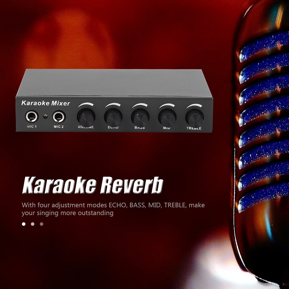Portable Audio Karaoke Mixer - 20Hz-20KHz Frequency Response - 6.5mm Mic Jack - 160x120x32mm