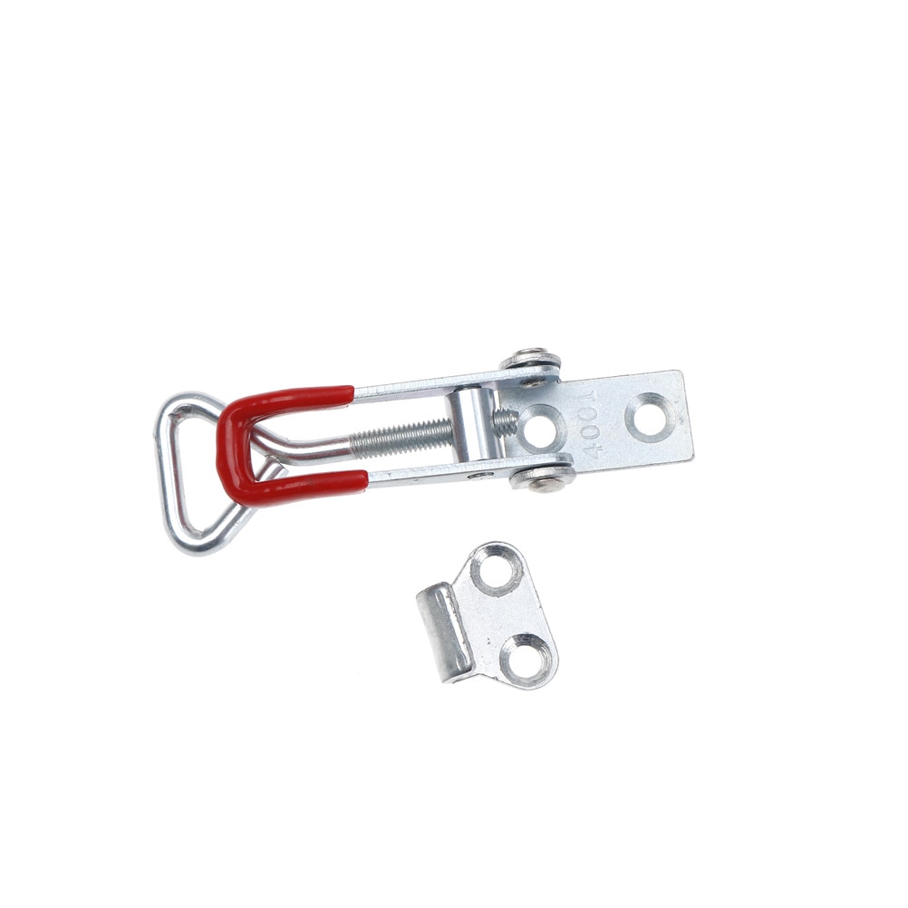Verstelbare Toolbox Case Metalen Toggle Klink Catch Sluiting Lengte Zilver + Rood