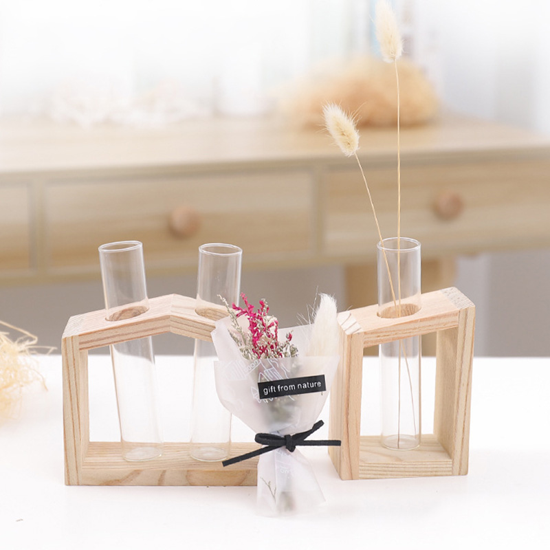 Eenvoudige Nordic Glazen Bloemenvaas Buis Fles Hydrocultuur Terrarium Container Houder Decor voor Slaapkamer Woonkamer Home Decoratie