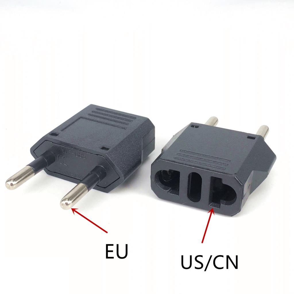 4.8mm eu-adapter reiseadapter amerikansk kina us til eu-plugg euro-plugg elektrisk adapter ac stikkontakt