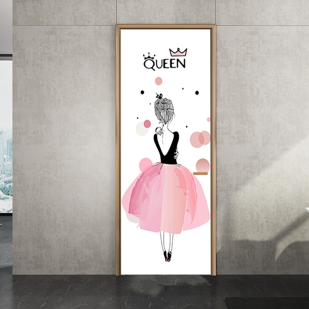 3D Door Sticker Children Room Decor Stickers Door Window Sticker Waterproof PVC Kindergarten Wallpaper Queen House Door Stickers