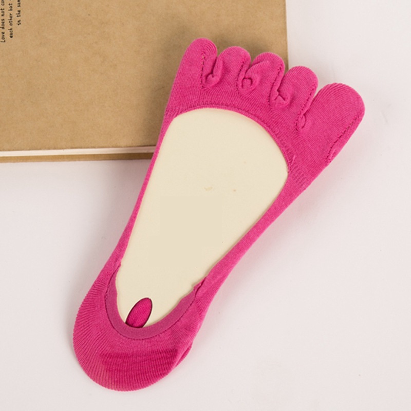 [Cosplacool] 1 Paar Zomer Mode Vrouwen Snoep Kleur Vijf Vinger Tenen Sok Onzichtbare Antislip Enkel Katoen blend Sokken Meias: 7