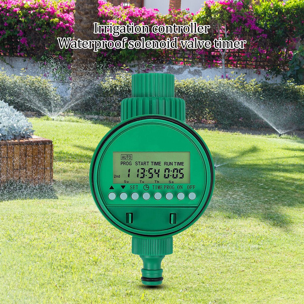 LCD Automatic Electronic Water Timer Garden Irrigation Controller Electric Valve Garden Display System