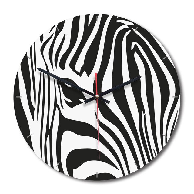 Cartoon Wall Clock Watch Clock DIY Cute Zebra Acrylic Cartoion Wall Clock Mirror Sticker Home Decoration Living Bedroom: A