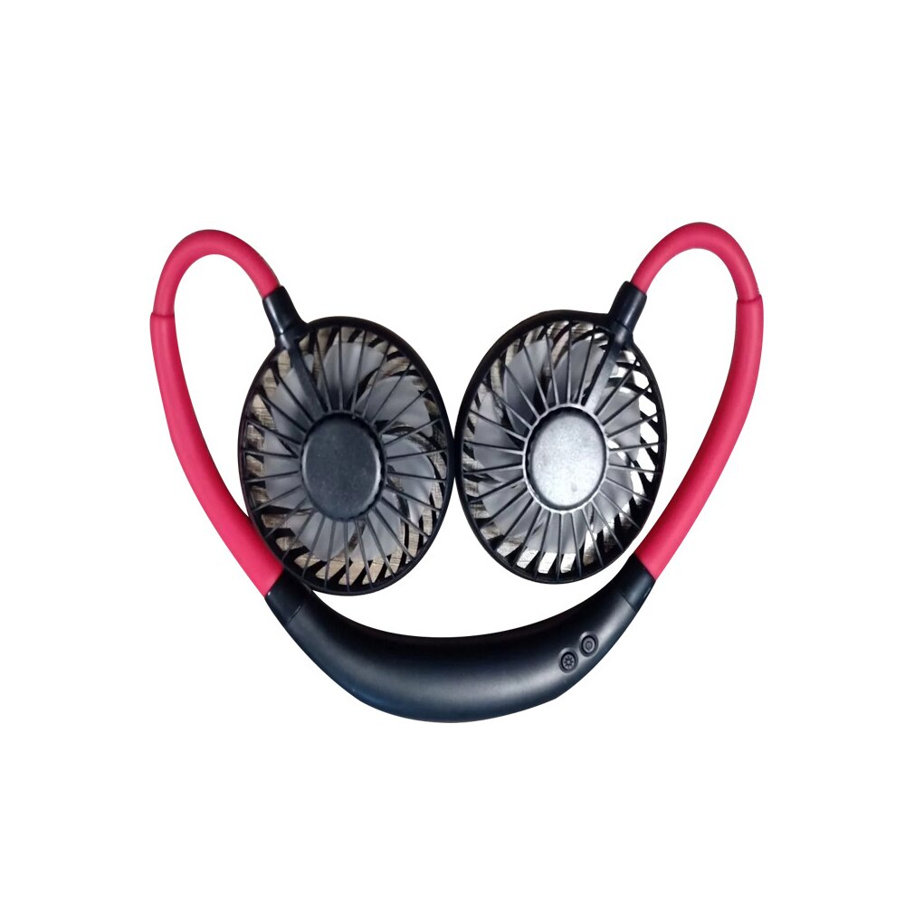 Justerbar 7 blad mini usb genopladelig ventilator bærbar hals sport fan halsbånd skrivebord hånd air fan conditioner til værelse: G282532h