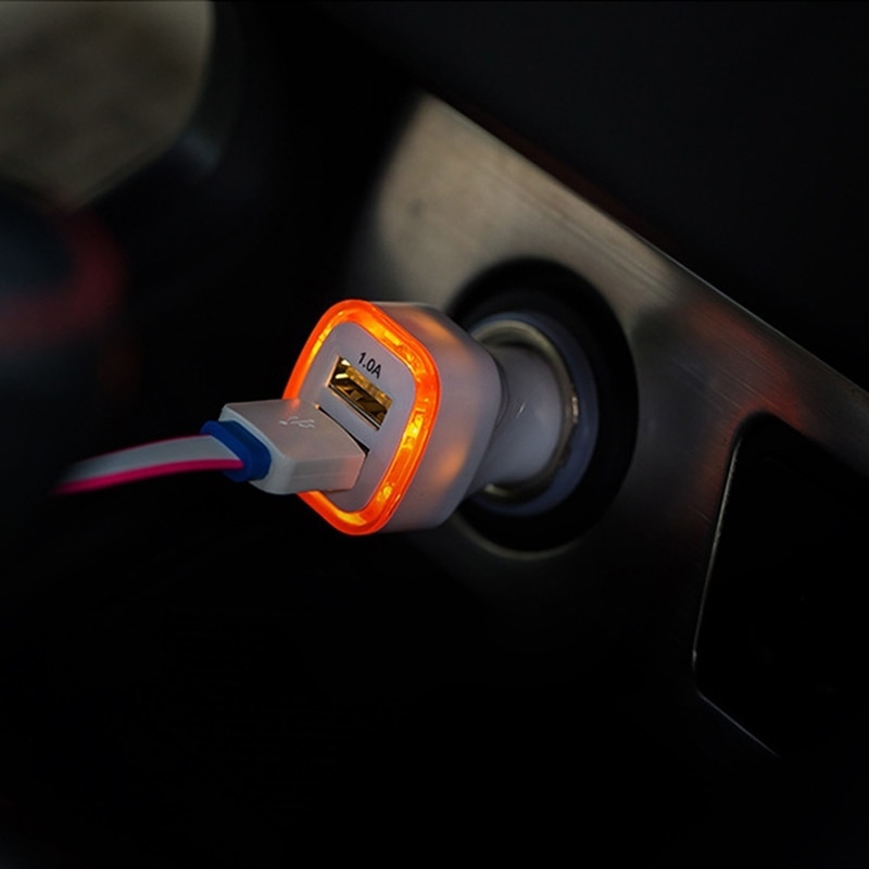Mini USB 2 Port Car Charger Adapter 2.1A With Light Display Universal Dual USB Phone Car Charger