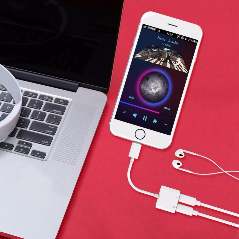 Doppel Jack Adapter Kabel Für Blitz Kopfhörer Audio- Konverter Unterstützung iOS für iphone 7/8/X XS XR 11 ladegerät Musik