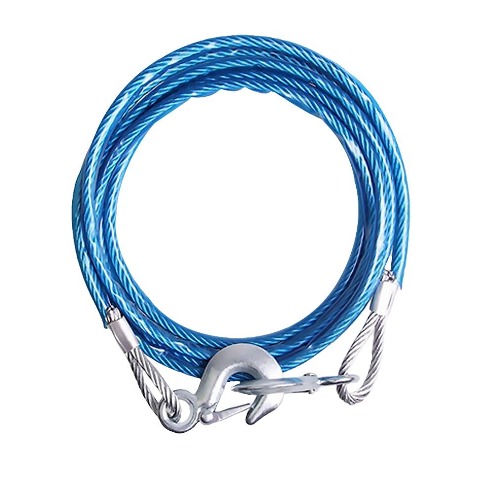 1PC 4M Car Hauling Cable Car Trailer Rope 5 Tons Car Special Winch Rope With Hooks Thicken Car Trailer Rope Leash