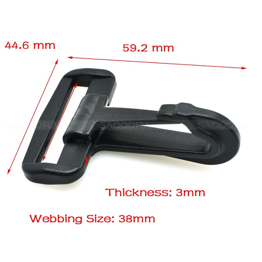 2pcs Olecranon hook Plastic Snap Hooks Rocker Style For Backpack Strap Paracord Lanyard Webbing 20mm 25mm 30mm 38mm 50mm: Webbing Size 38mm