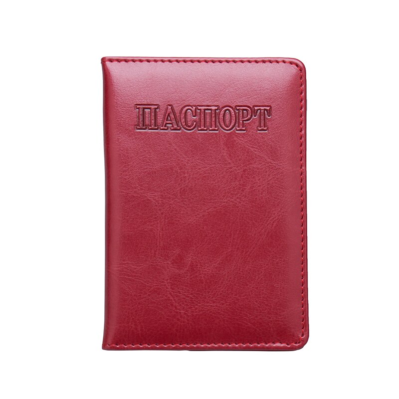 Russische Olie Dark Red Pu Brieven Nationale Paspoort Cover Leuke Credit Kaarthouder Pu Lederen Paspoorthouder Met Reizen: red