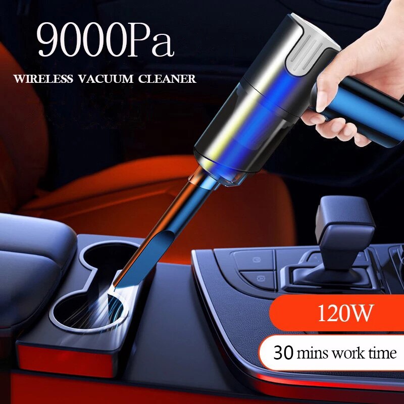 9000pa Handheld Vacuum Cleaner Wireless Compressed Air Duster Rechargeable Cordless Auto Portable For Car Home Computer Keyboard