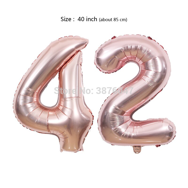 40inch 40 41 42 43 44 45 balloon rose gold silver anniversary party decoration 40th 41st 42nd 43rd 44th 45th birthday balloons: RoseGold-42