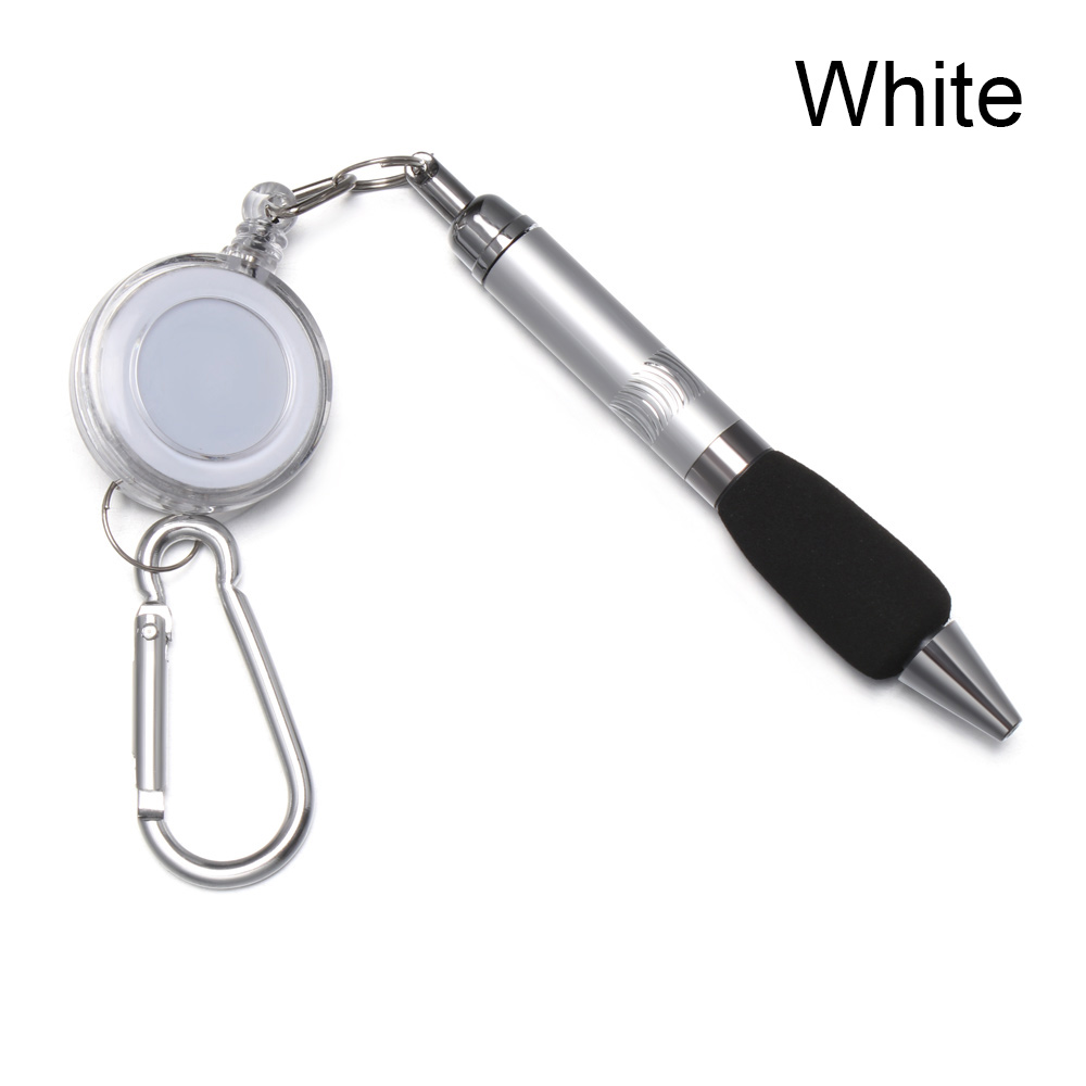 1Pc Metal Retractable Pull Rope Ballpoint Pen Lanyard Key Chain Mountaineering Buckle Stationery Writing Tool School Supplies: PURPLE