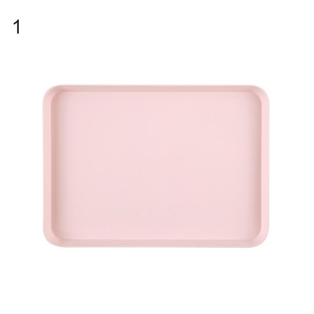 Nordic Simple Rectangular Fruit Dessert Plastic Storage Tray Kitchen Supplies Fruit Plate Restaurant Hotel Bread Pans Tray: Pink S