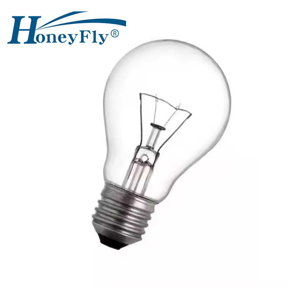 Honeyfly 10 stk.  a55 glødepærer  e27 b22 220v 40w 60w 100w 95*55mm 2700k gammeldags wolframlampe med klart glasdæksel