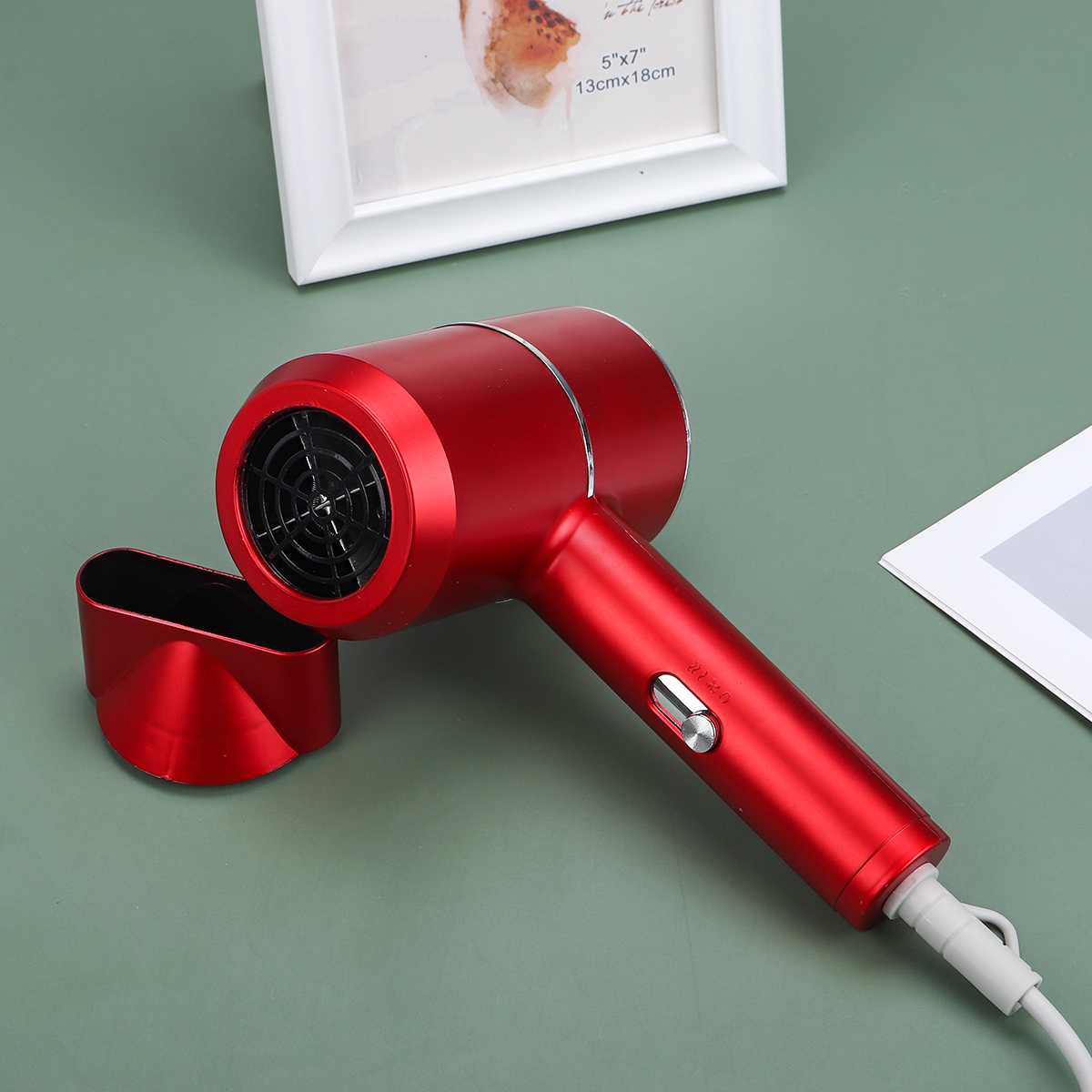 3000W Föhn Professionele 3 Gears /Koud Air Föhn Krachtige Kapper Salon Styling Tools Draagbare Haardroger diffuser: Rood / Au
