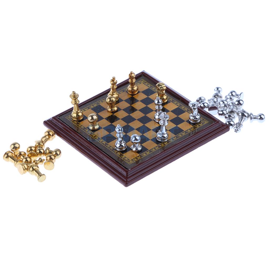 1:12 Miniatuur Schaakspel-32 Stuks Chess & Huis Decor – Grandado