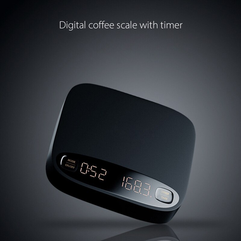 Electronic Smart Coffee Scale LED Display USB Charging Automatic Taring Timing for Espresso Coffee or Hand Coffee Home