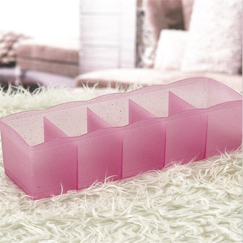 Unterwäsche Socken Lagerung Lagerung Kasten Fünf Plaid Sortierung Kasten Schreibtisch Schublade Klassifizierung Kosmetik machen-hoch Kasten Heimat Zubehör: transparent Violett