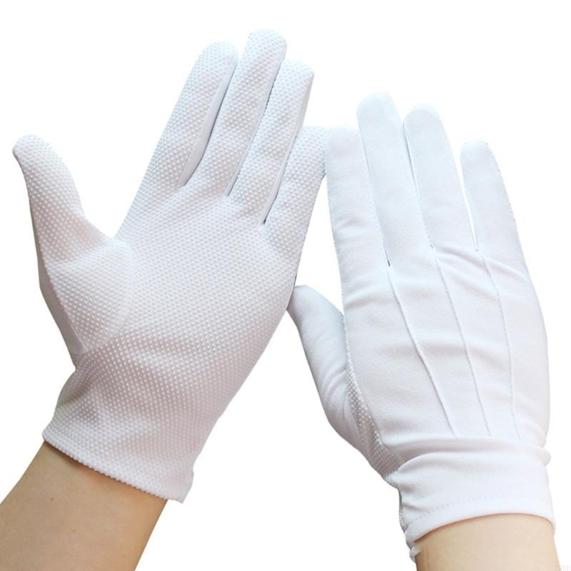White Gloves Nonslip Short Gloves for Formal Tuxedo Parades Guard Inspection Hand Gloves For Men And Women Unisex