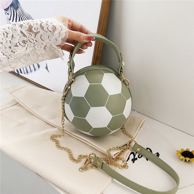 Small Personality Basketball Hand Bag Women Chains Handbag Letter Shoulder Messenger Bag Female Mini Round Tote: 9