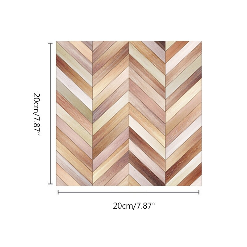 20pcs Imitation Wood Grain 3D Tile Floor Wall Stickers DIY Self Adhesive Kitchen