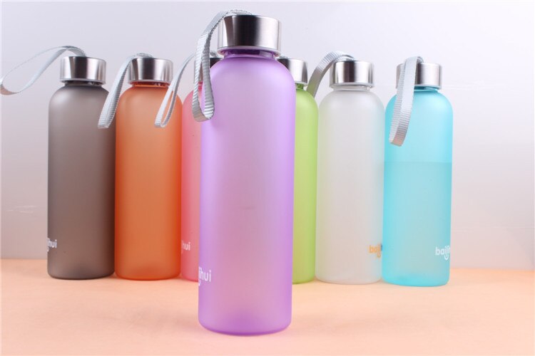 Plastic Tour Water Bottle 600ML gym Drink Water Bottles Protein Shaker Sport Drinking Water Bottle Infuser: Purple