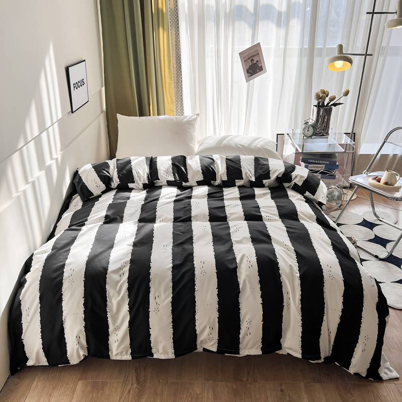 Streep Dekbedovertrek 150X200 Eenvoudige Stijl Dekbed Covers Queen Size Housse De Couette Huidvriendelijk Thuis Beddengoed (Geen Kussensloop