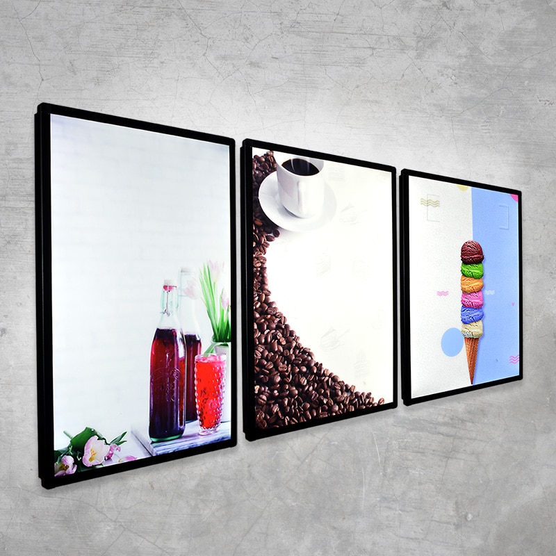 indoor advertising back lightbox led lights removable front led light box