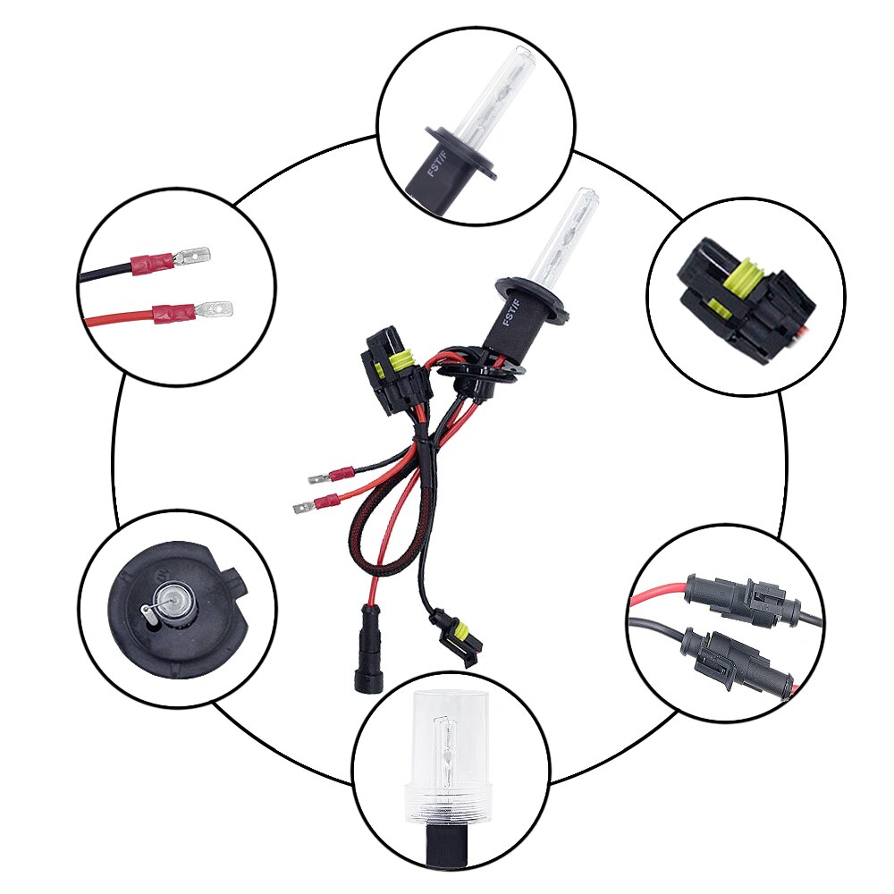 Xenon 35w dc slim ballast kit hid xenon  h7 frontlys pære  h1 h3 h11 h7 xenon hid kit 4300k 6000k bytt halogenlampe auto lys
