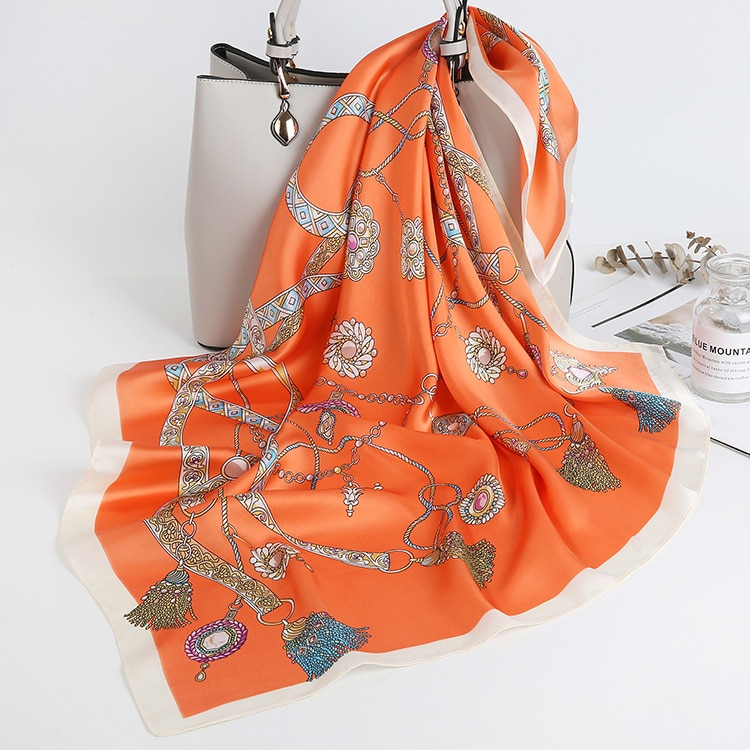 Aufeel Dames 100% pure moerbeizijde kleine vierkante sjaal - halsdoek vrouwen - zijden hoofddoek - 53,3 cm x 53,3 cm, Violet, Small