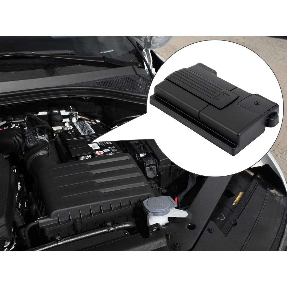 Black Electrode Engine Battery Cover ABS Shell Protector Dustproof Scratch-resistant Battery Cover For Tiguan For Golf