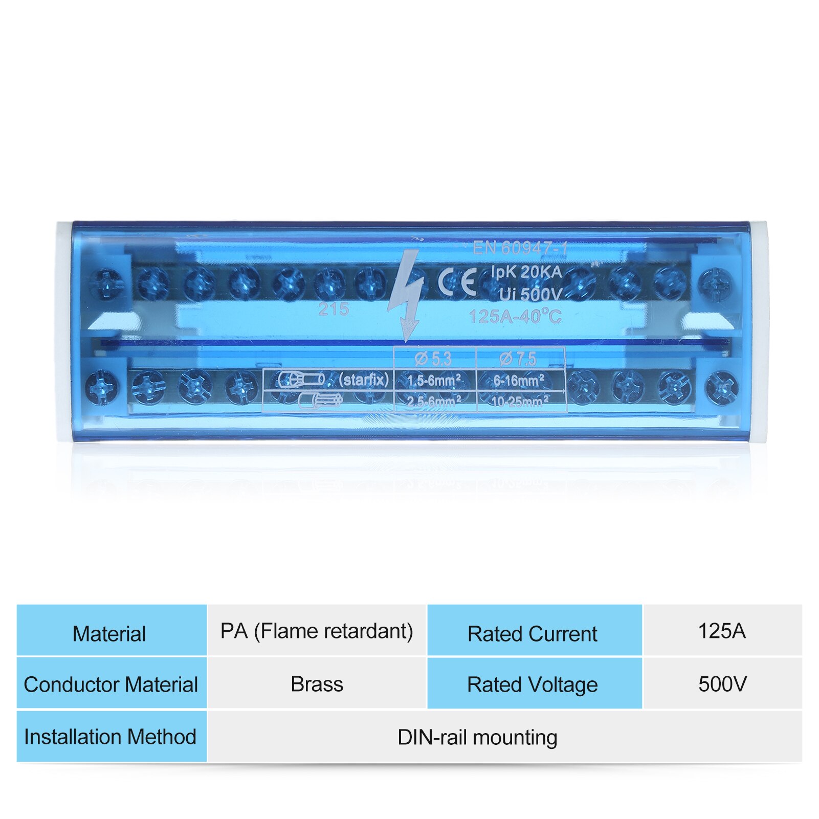 Terminal Distribution Box Connection Box Junction Box with Cover Din Rail Terminal Block Line-divider Wire Terminal Block: 215