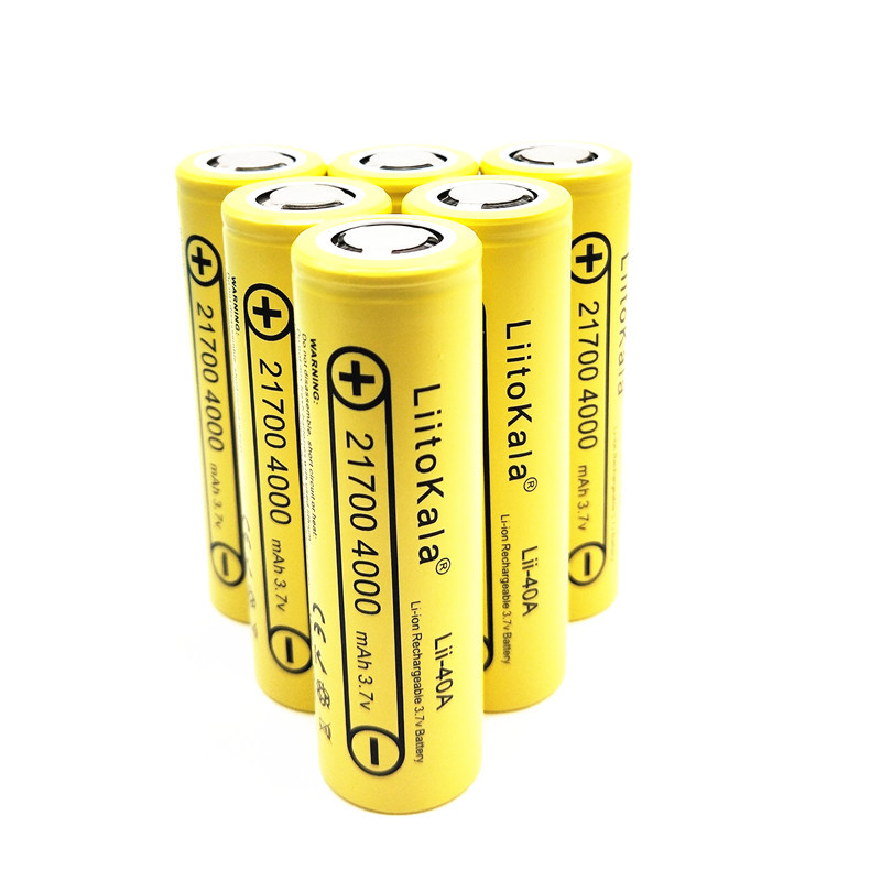 LiitoKala-Batería de Lii-40A de alta potencia, 21700, 4000mah, 3,7 V, 10C