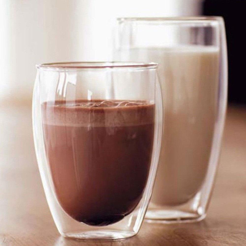 Glas 80-600ml isolerede termiske kaffekrus glas kop dobbeltvæg glasvarer spisestue te kop klare drikkevarer køkken bar container
