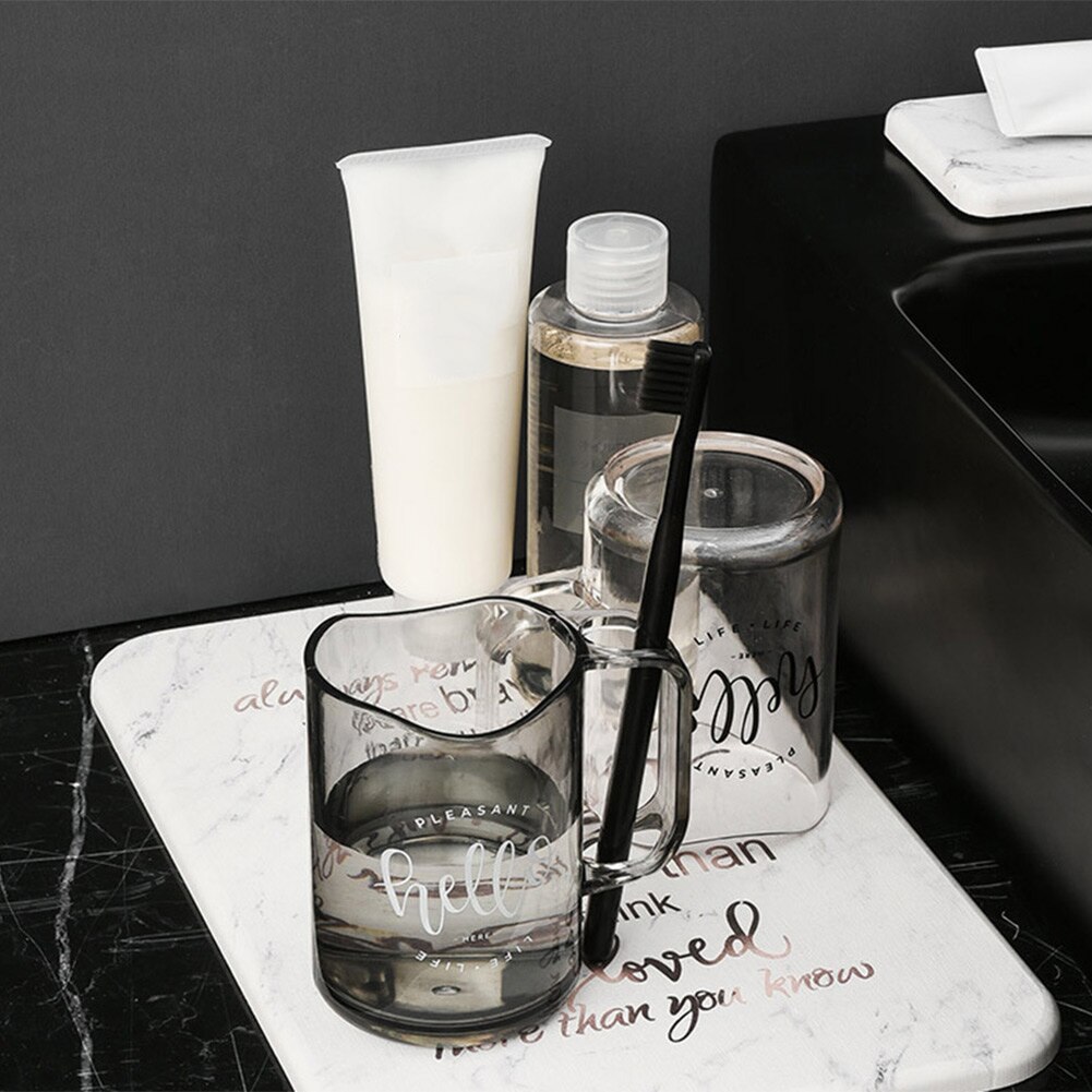 Plastic Brushing Cup Couple Toothbrush Cup with Handle for Bathroom Household PI669