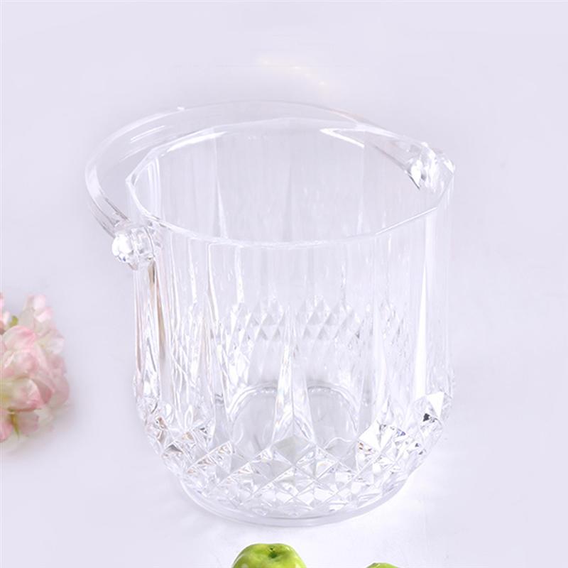 Transparent Acrylic Round Ice Bucket Portable Red Wine Ice Bucket Acrylic Bar KTV Special Ice Bucket For Bar Champagne (12x13cm)