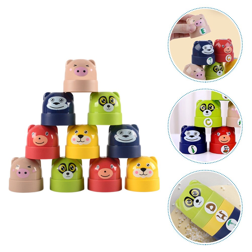 1 Set Children Cartoon DIY Stacking Games Colorful Block Stacking Toys