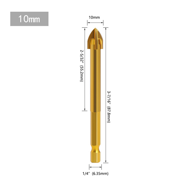 Concrete Twist Tile Drill Bit for Ceramic Tile 6mm Tungsten Carbide Drill Bit Universal Indestructible Cross Hex Tile Drill Bits: grey / 160mm