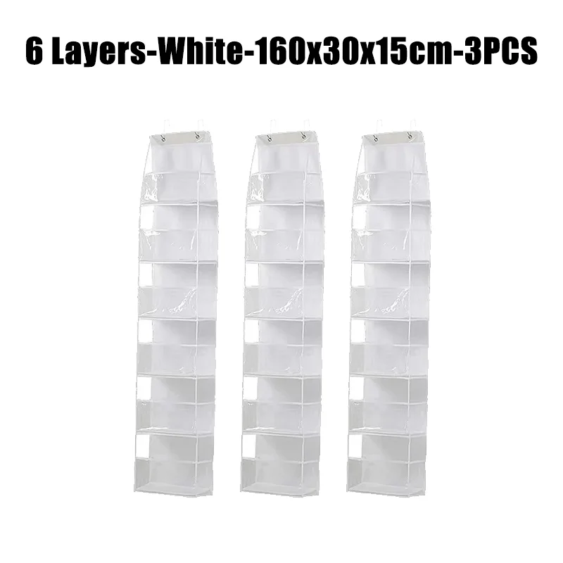 Sobre a porta pendurado despensa organizador de armazenamento pendurado com bolsos de plástico transparente organizador de grande capacidade para armário quarto: Marrom