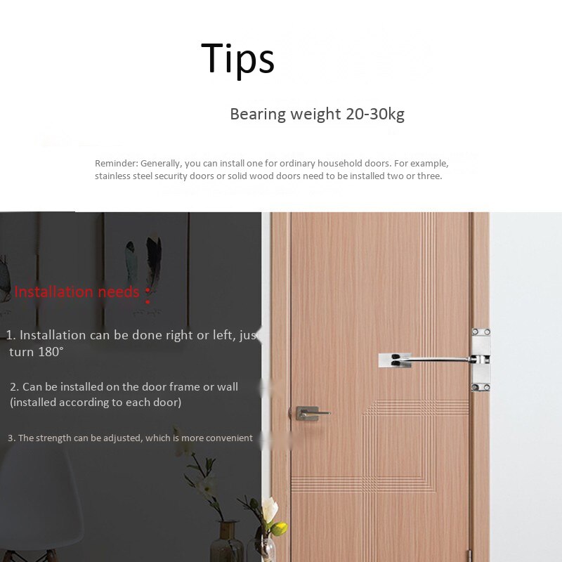 Stainless Steel Automatic Spring Door Closing Device Can Adjust the Door Closing Device160X96X20mm Furniture Hardware
