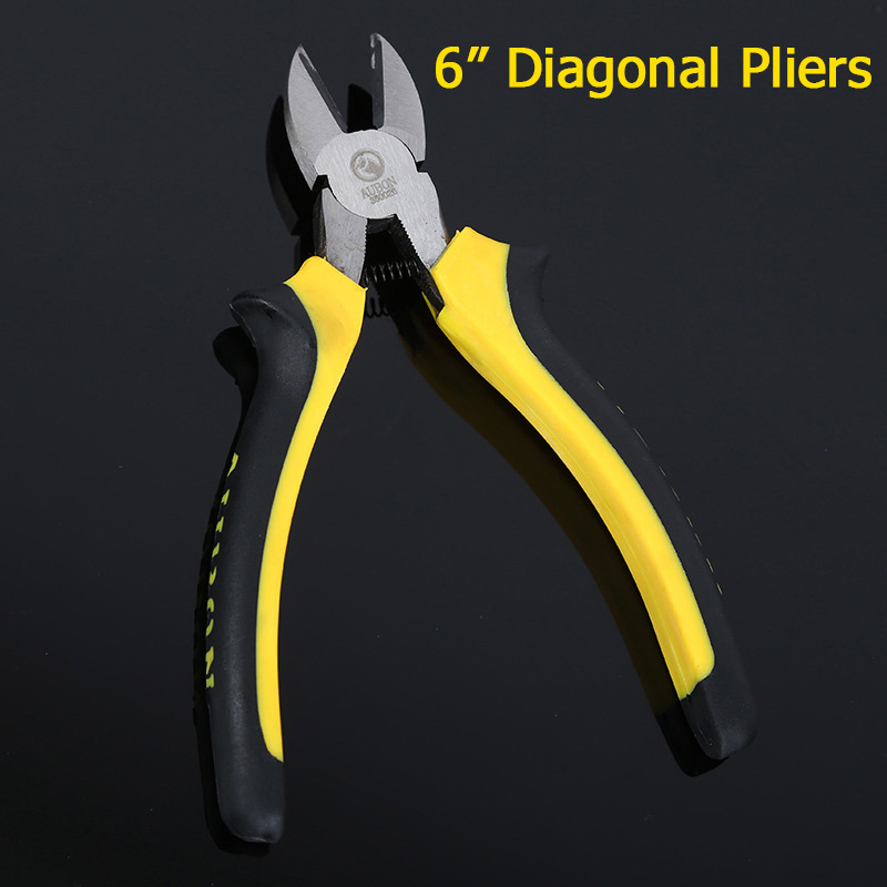 Aubon elektriker tang ledning kabel kutter rørleggerarbeid lang nese/ flat nese/ diagonal tang 6 &quot; / 8 &quot; lengde 1 stk: diagonal 6 tommer