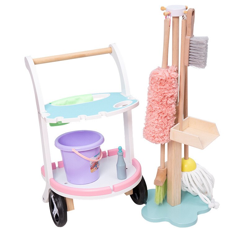 Children's Toy Broom And Dustpan Cleaning Set Boy And Girl Play House Combination Cleaning Set Mop Cleaning Car: B