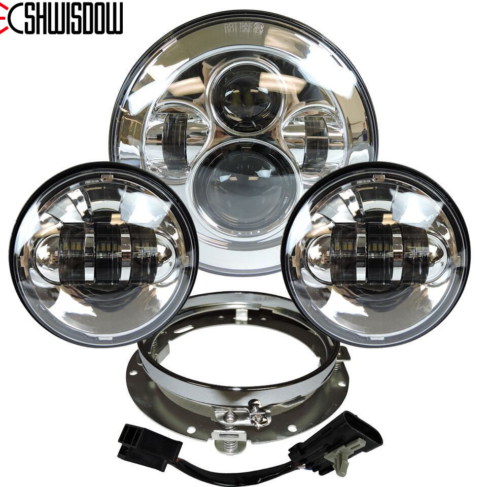 Ajovalo 7 tuuman moottoripyörän osiin 7 "led -moottorivalot 4.5 " 4 1/2 tuuman lähivalot perinteiseen softail -klassikkoon