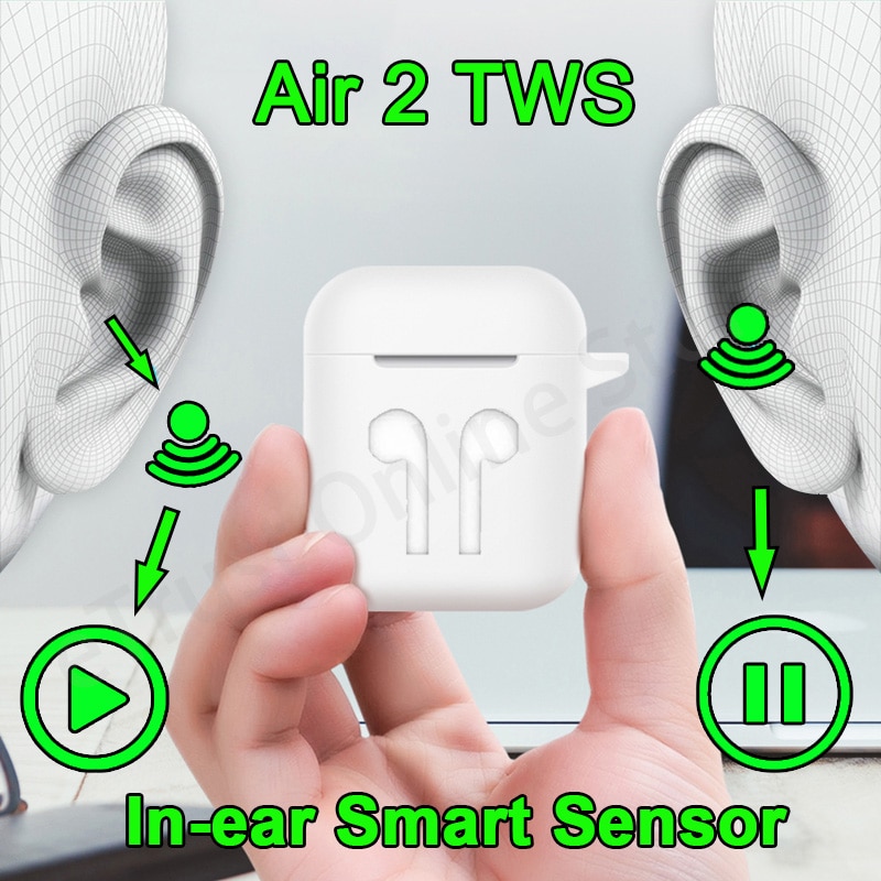 Air 2 Drahtlose Bluetooth 5,0 Kopfhörer 1:1 Funktion 1536 Chip Bluetooth Headset Drahtlose Ohrhörer Mit Mic PK i90000 TWS Kopfhörer