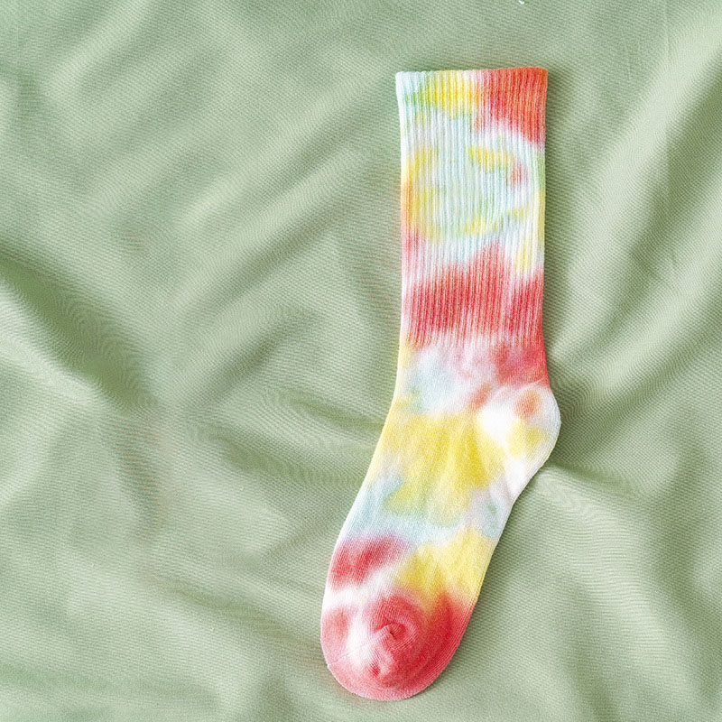 Calcetines de algodón Tie-dye para hombre y mujer, medias de tendencia urbana de , de color sólido, para baloncesto y monopatín: 8