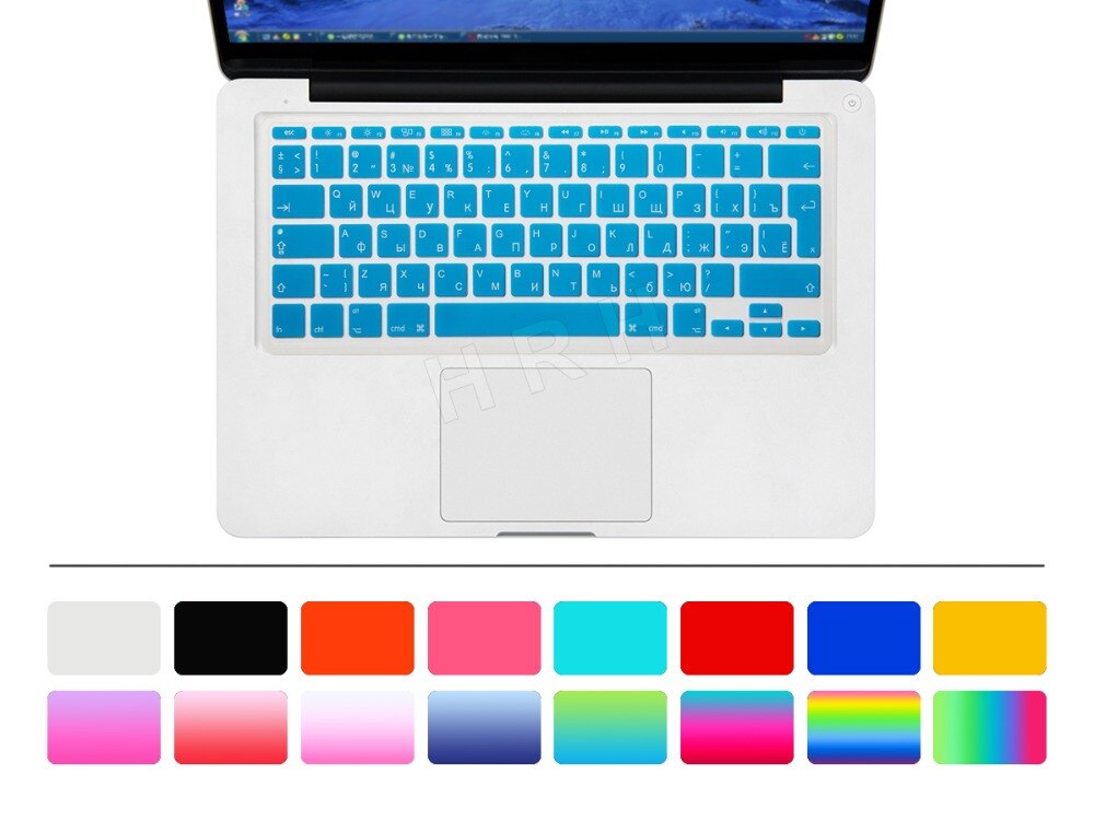 HRH Durable Russian EU/UK Silicone Gel Keyboard Protector Cover Skin Protective Film For Mac Book Air 11.6 A1465/A1370